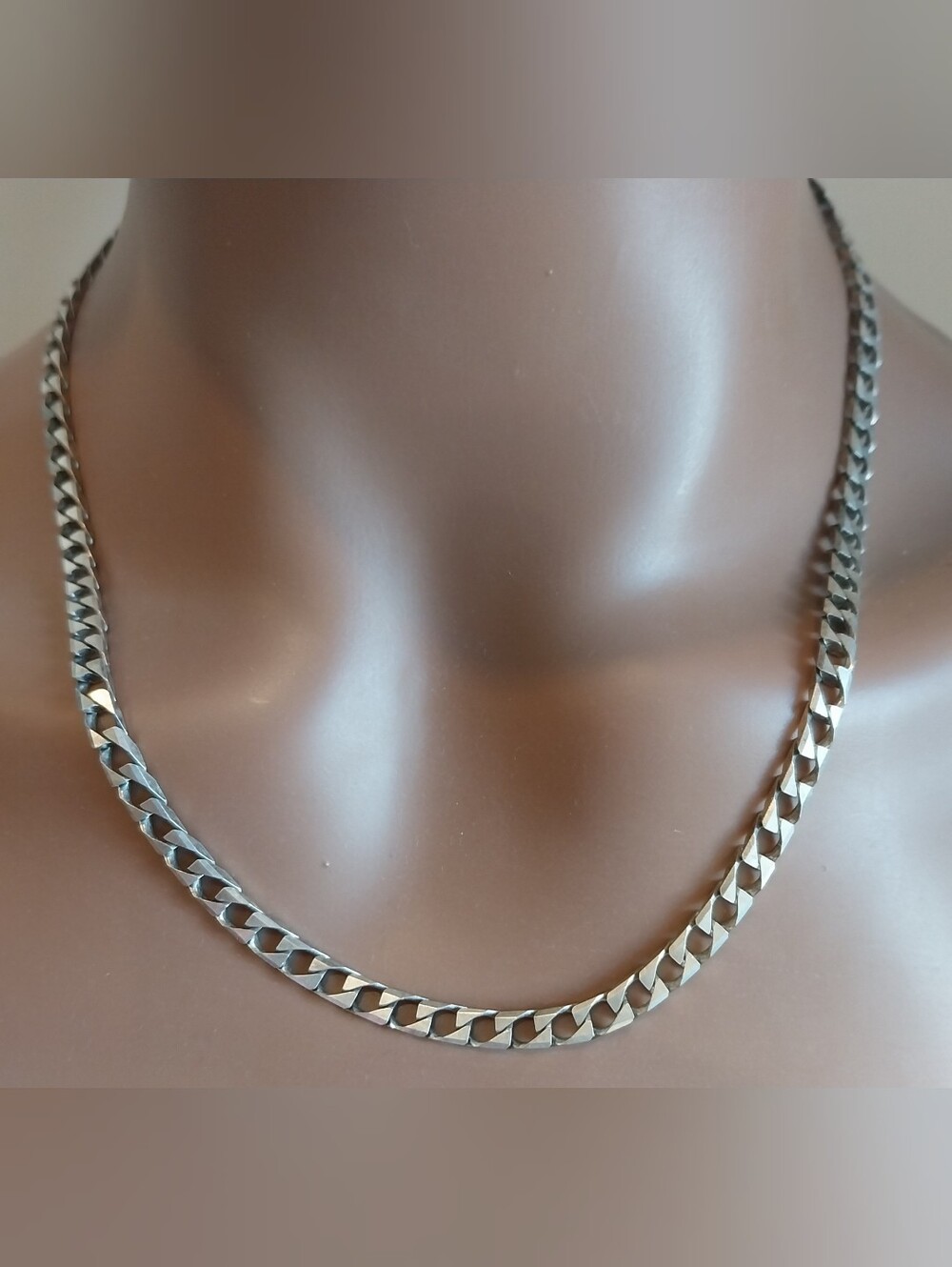 Vintage Sterling Silver Women' Men's Cuban Link Necklace